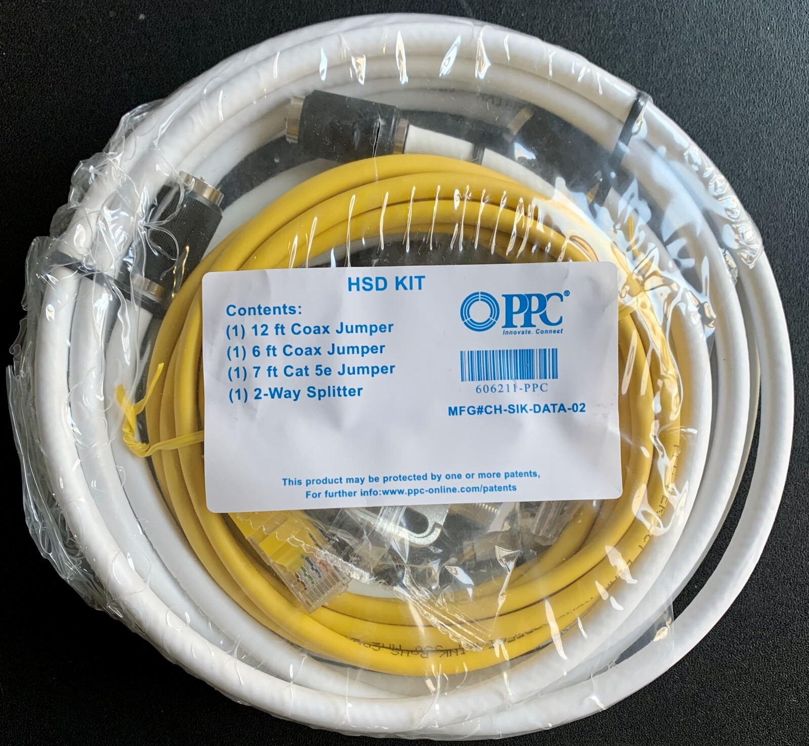 HSD Kit 7 ft. Cat 5e & 6 ft. and 12 ft. Coax Jumper Cables With 2-Way Splitter