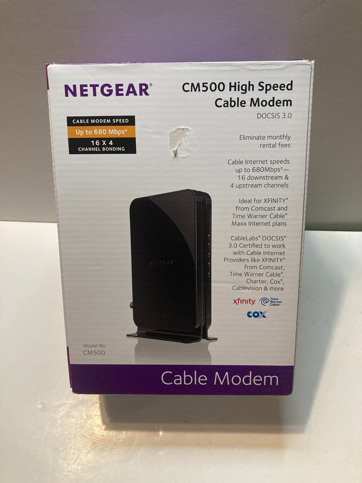 NEW Open Box Netgear CM500 High Speed Cable Modem No Quick Install Guide