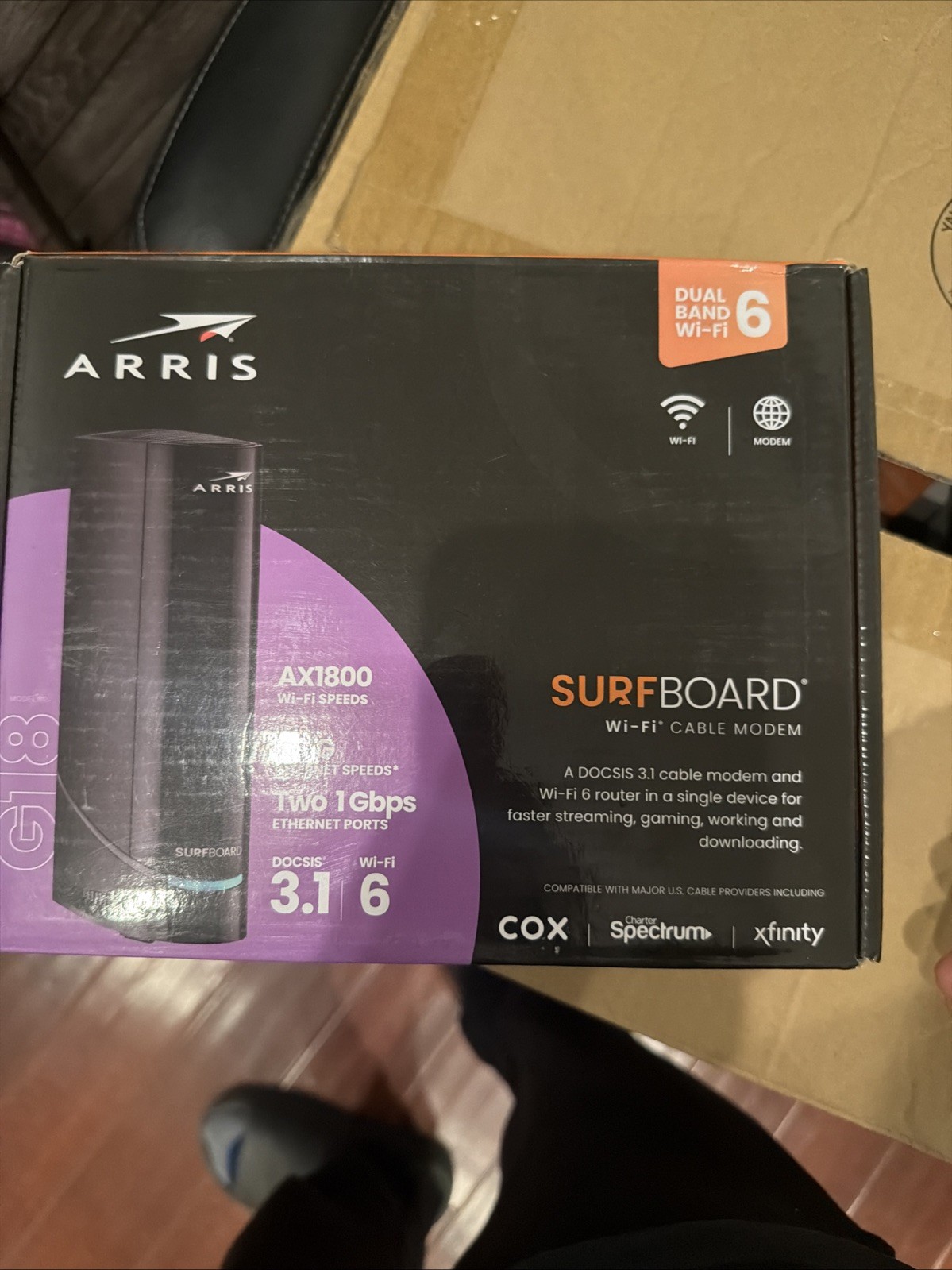 ARRIS Surfboard G18 Dual Band Wi-Fi 6 Cable Modem AX1800 *No Manual*