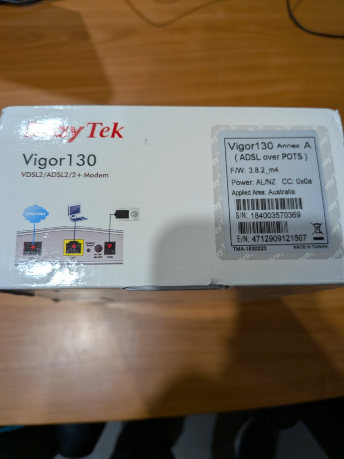 Draytek Vigor130 – VDSL2/ADSL2/2 + Modem NBN FTTN Compatible