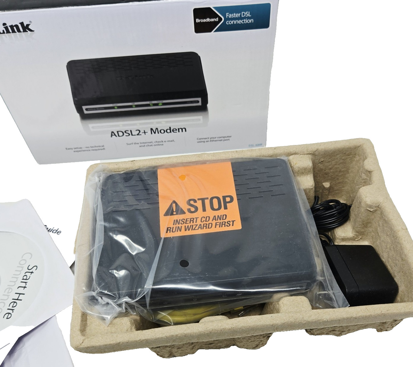D-Link ADSL2+ Ethernet Modem-DSL-520B Broadband