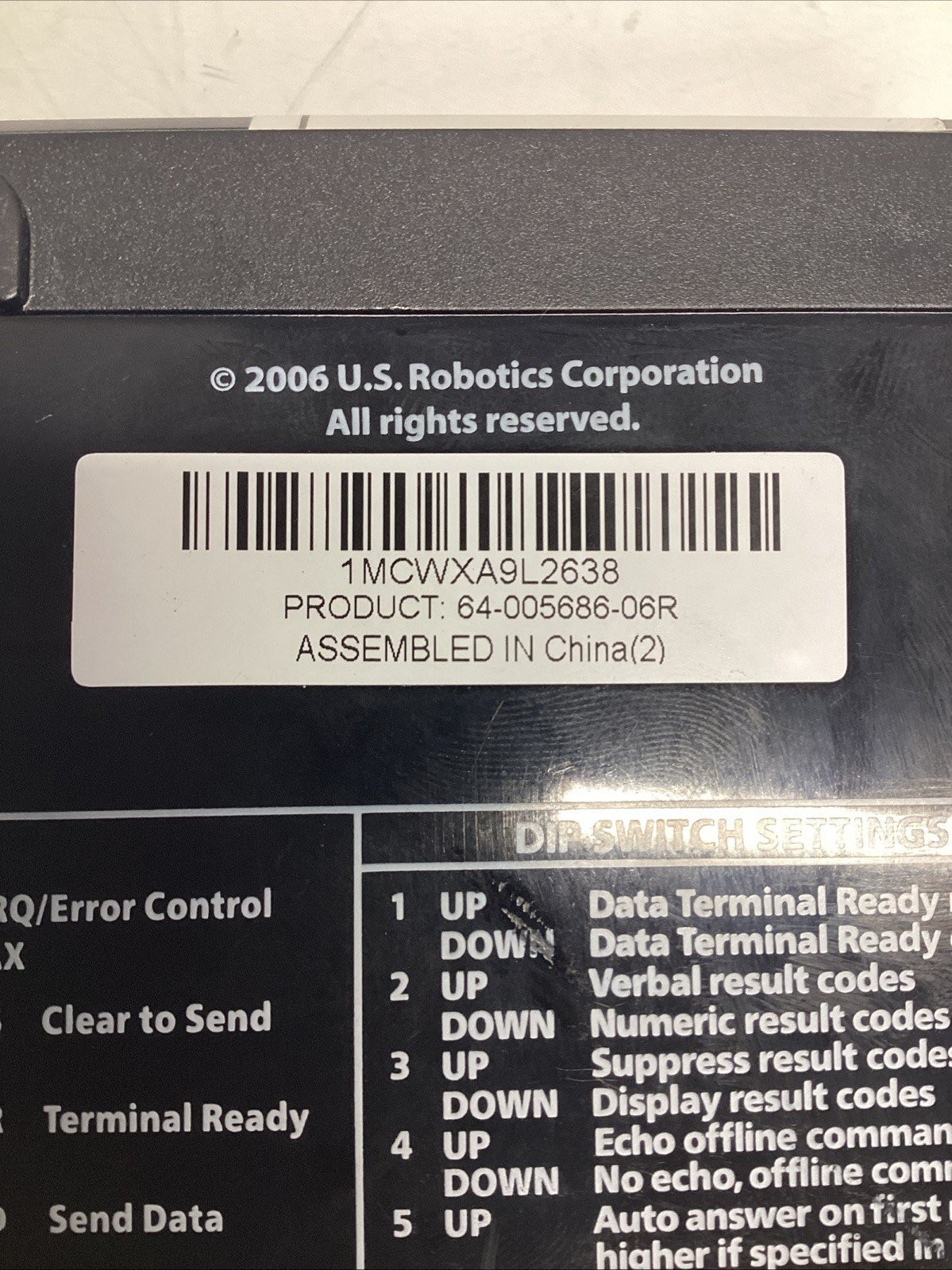 USRobotic 5686G V92 External Faxmodem P-447