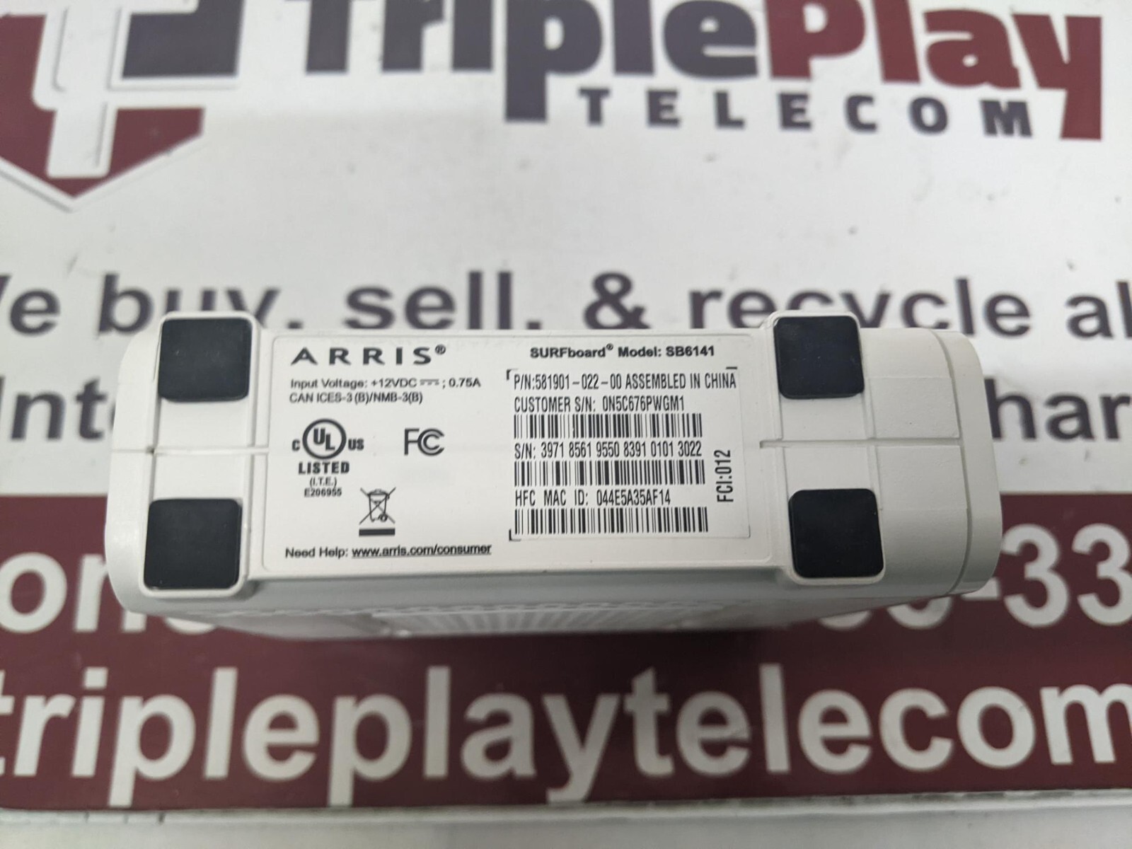 ARRIS SURFboard SB6141 Docsis 3.0 Cable Modem – 581901-022-00 – Modem only