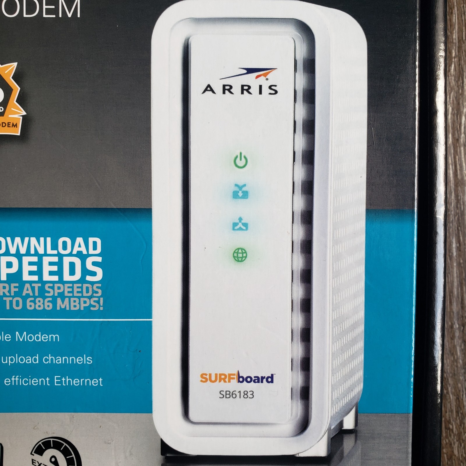 ARRIS SurfBoard SB6183 686 Mbps Cable Modem – White – Brand New