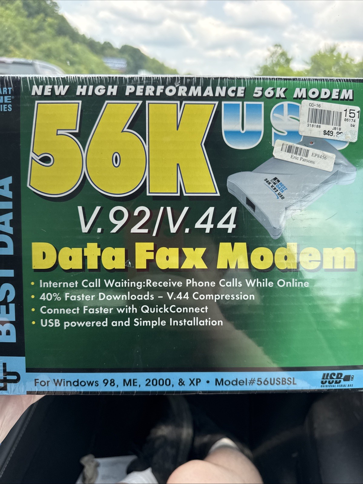 Vintage Best Data 56K USB V.92 V.44 External Data Fax Modem 56USBSL 98 XP NIB