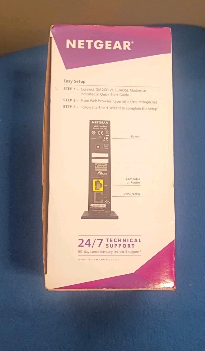 NETGEAR DM200 DM200-100NAS High-Speed ADSL/VDSL DSL Modem 100 Mbps Black