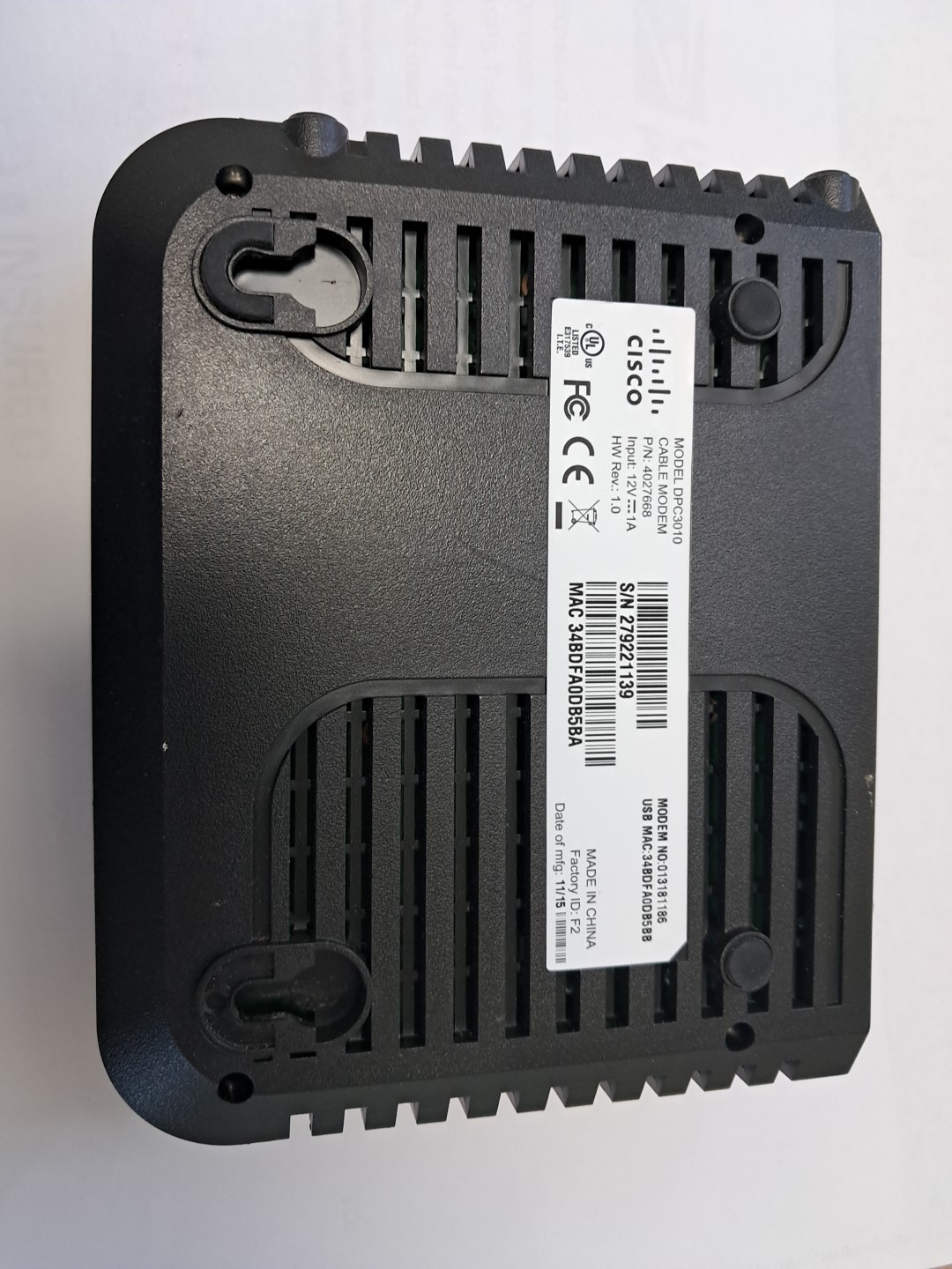 Cisco DPC3010 DOCSIS 3.0 8×4 Cable Modem (4027668)