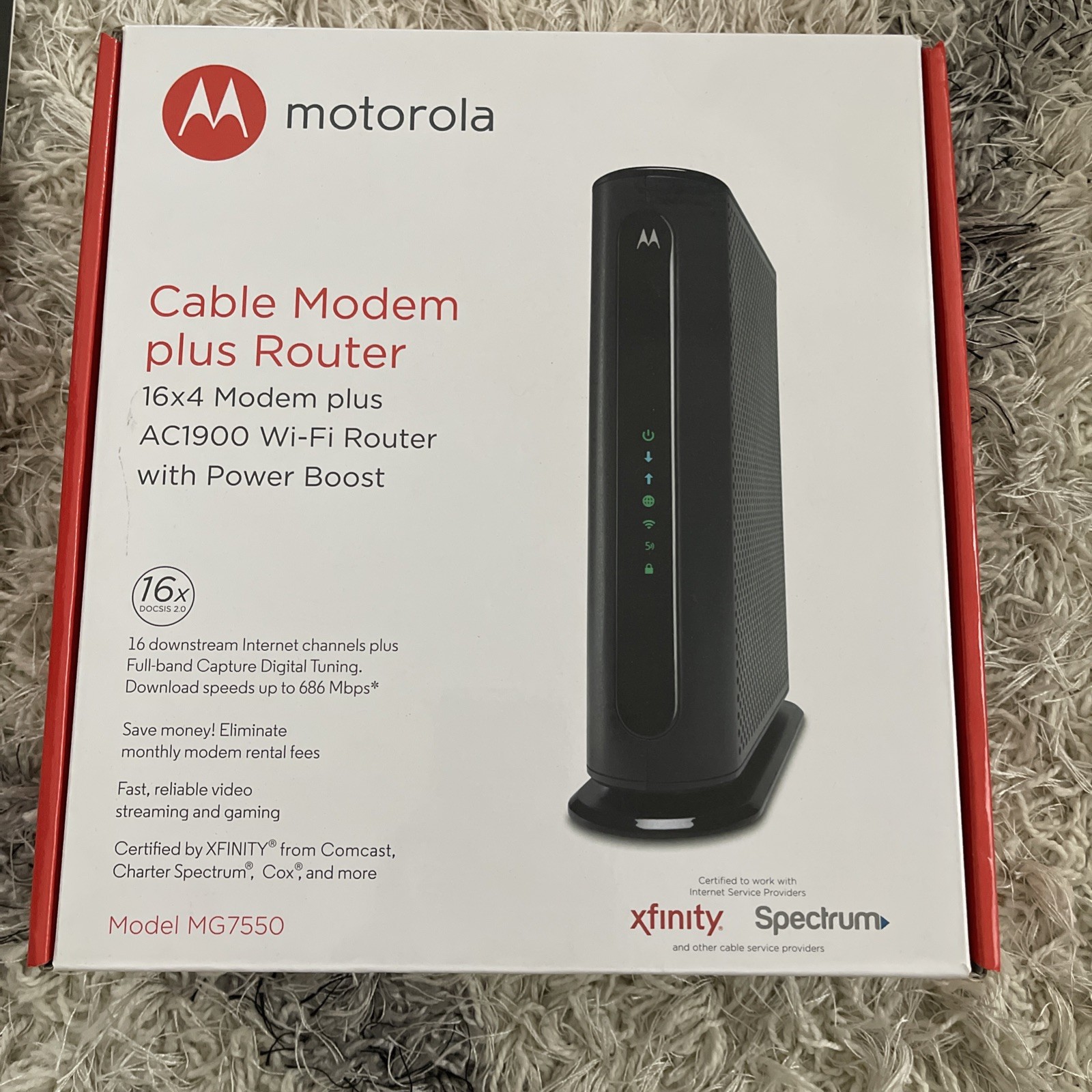 Motorola Cable Modem plus AC1900 Wi-Fi Router MG7550