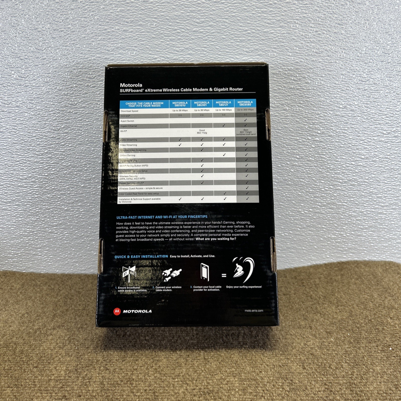 Motorola SBG6580 Wireless Cable Modem Router Internet WiFi