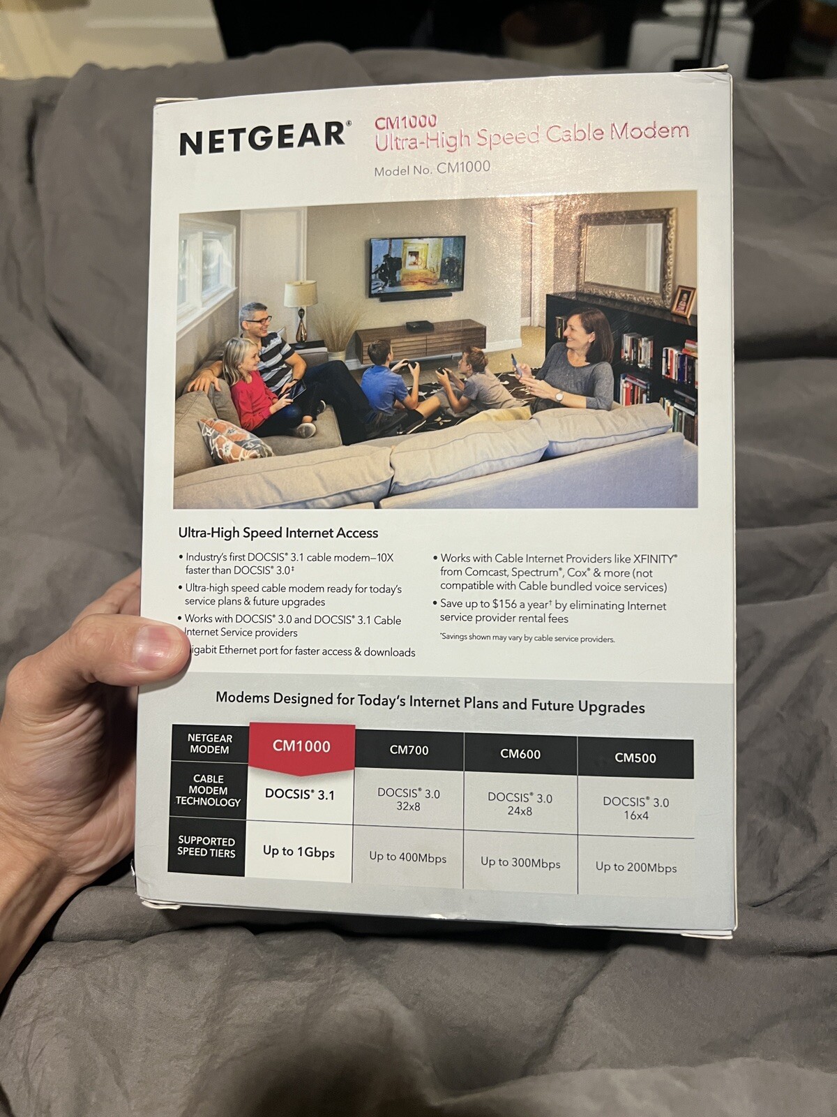 NETGEAR CM1000 DOCSIS 1000Mbps Cable Modem (CM1000-1AZNAS)