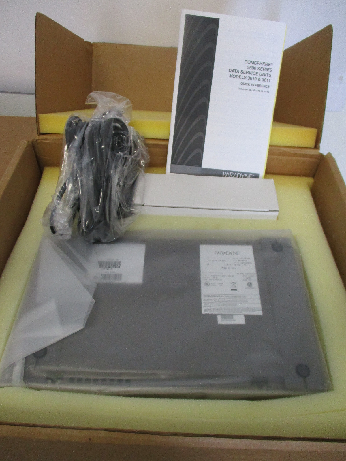 AT&T PARADYNE COMSPHERE 3610-A4-001 EXTERNAL MODEM With AC Adapter New