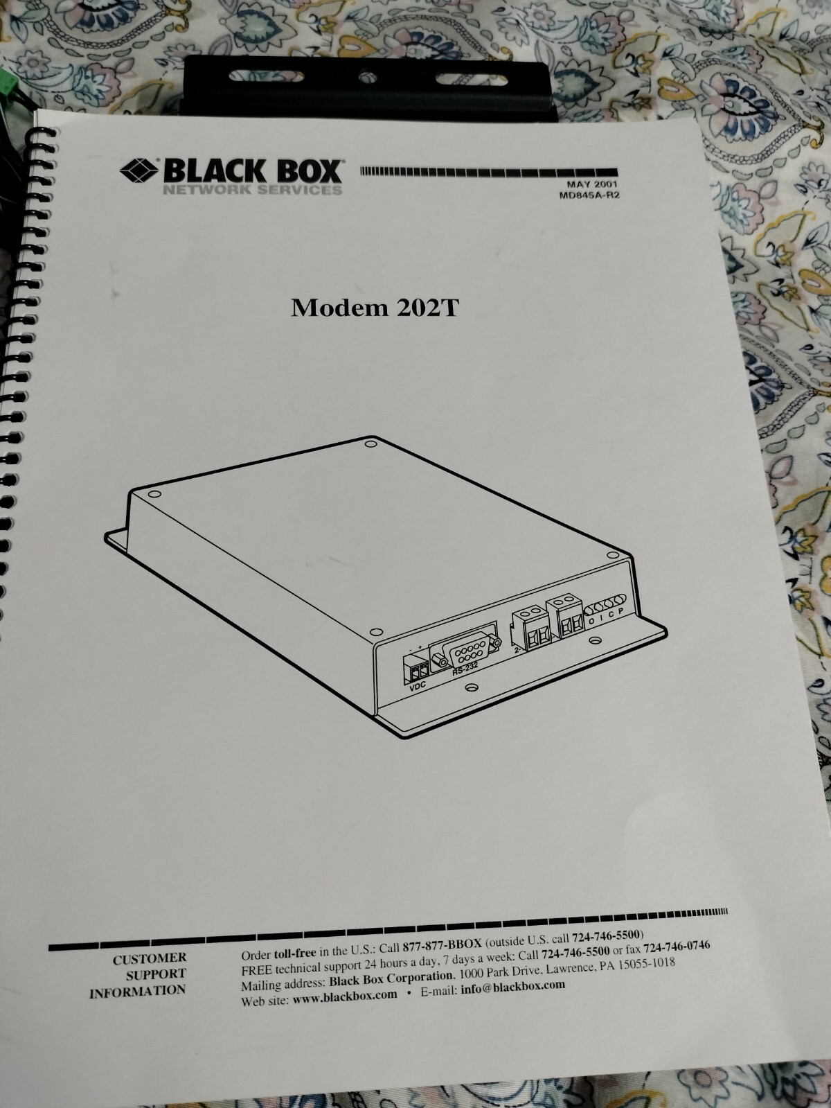 Black Box MD845A-R2: Analog Async Bell 202 Modem 202T Leased-Line AC Power: RARE