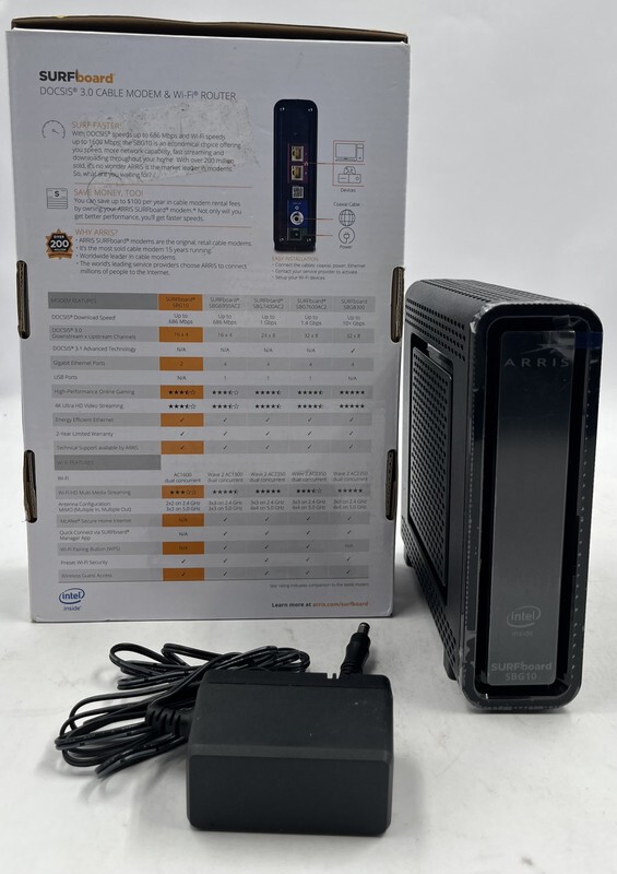 ARRIS SURFBOARD SBG10 1001362 DOCSIS 3.0 INTEL INSIDE MODEM/BLACK
