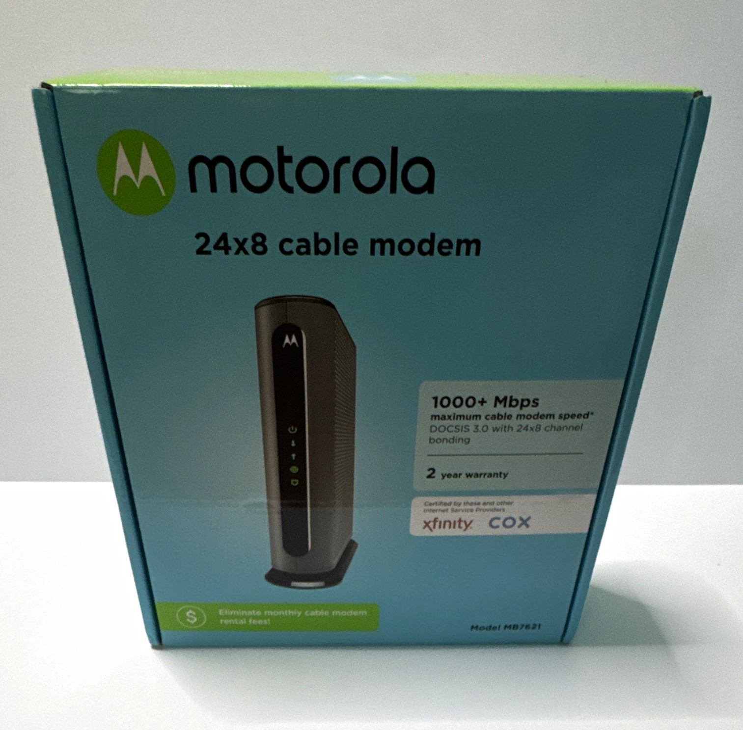 Motorola MB7621 DOCSIS 3.0 24×8 Cable Modem 1000+ Mbps Xfinity Black NO CABLES