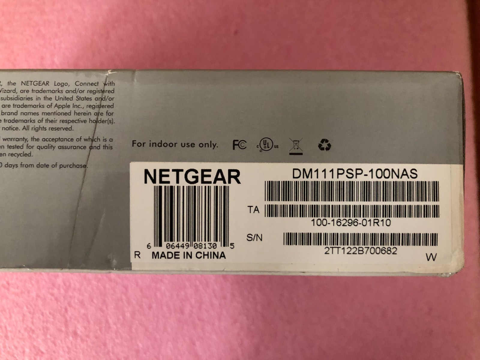 Netgear DM111PSP Broadband ADSL2 + Modem DSL