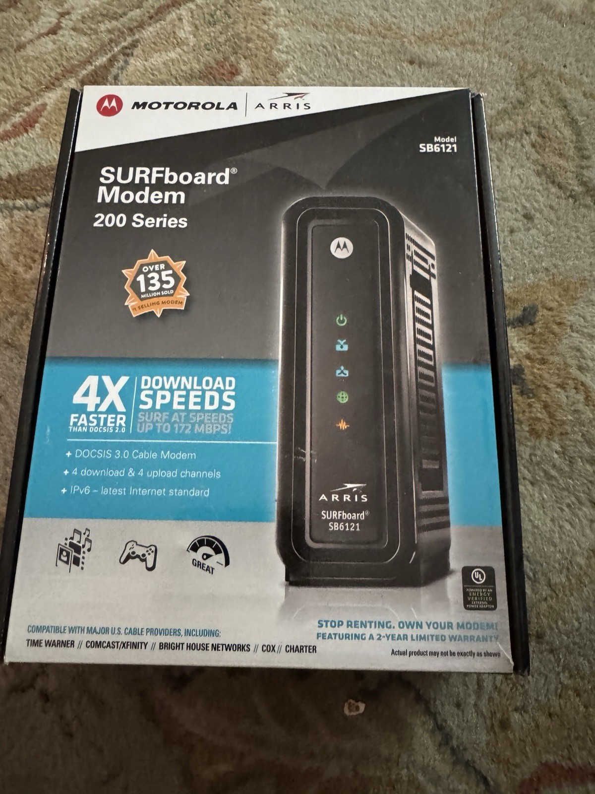 MOTOROLA ARRIS SURFboard Modem 200 Series Model SB6121. BRAND NEW, Never Used