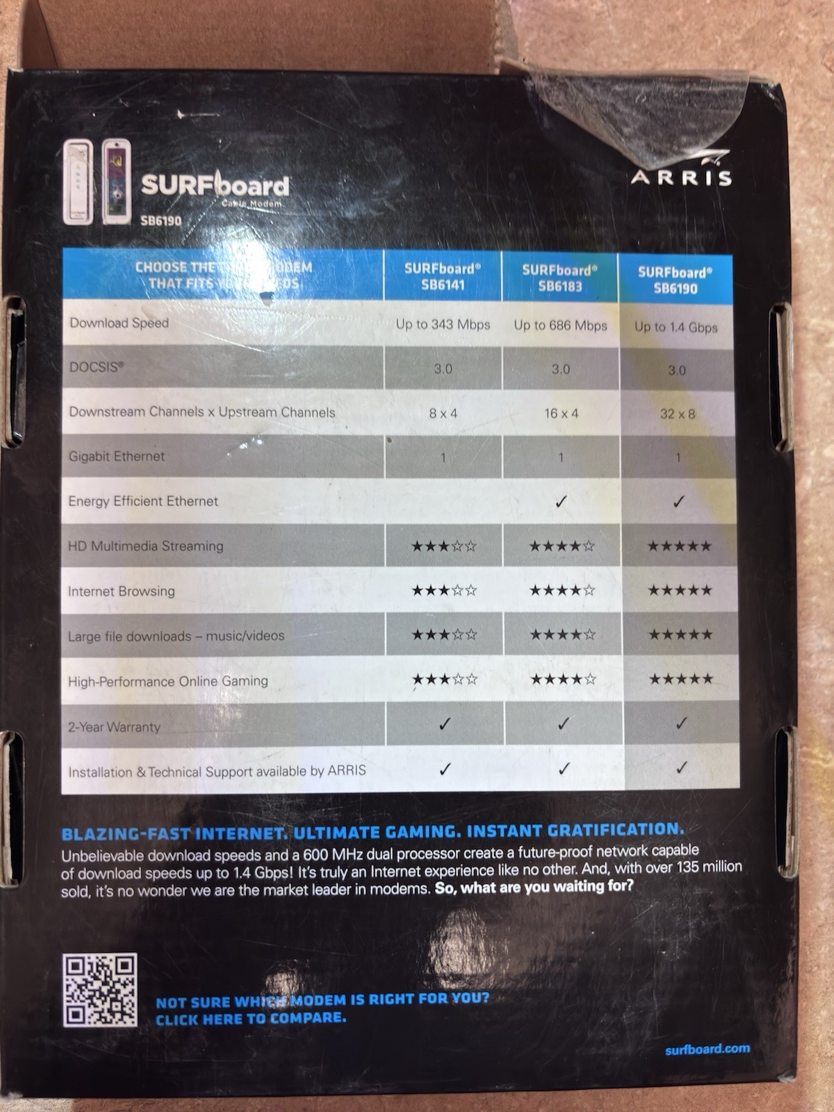 Arris Surf Board Cable Modem SB6190NEW