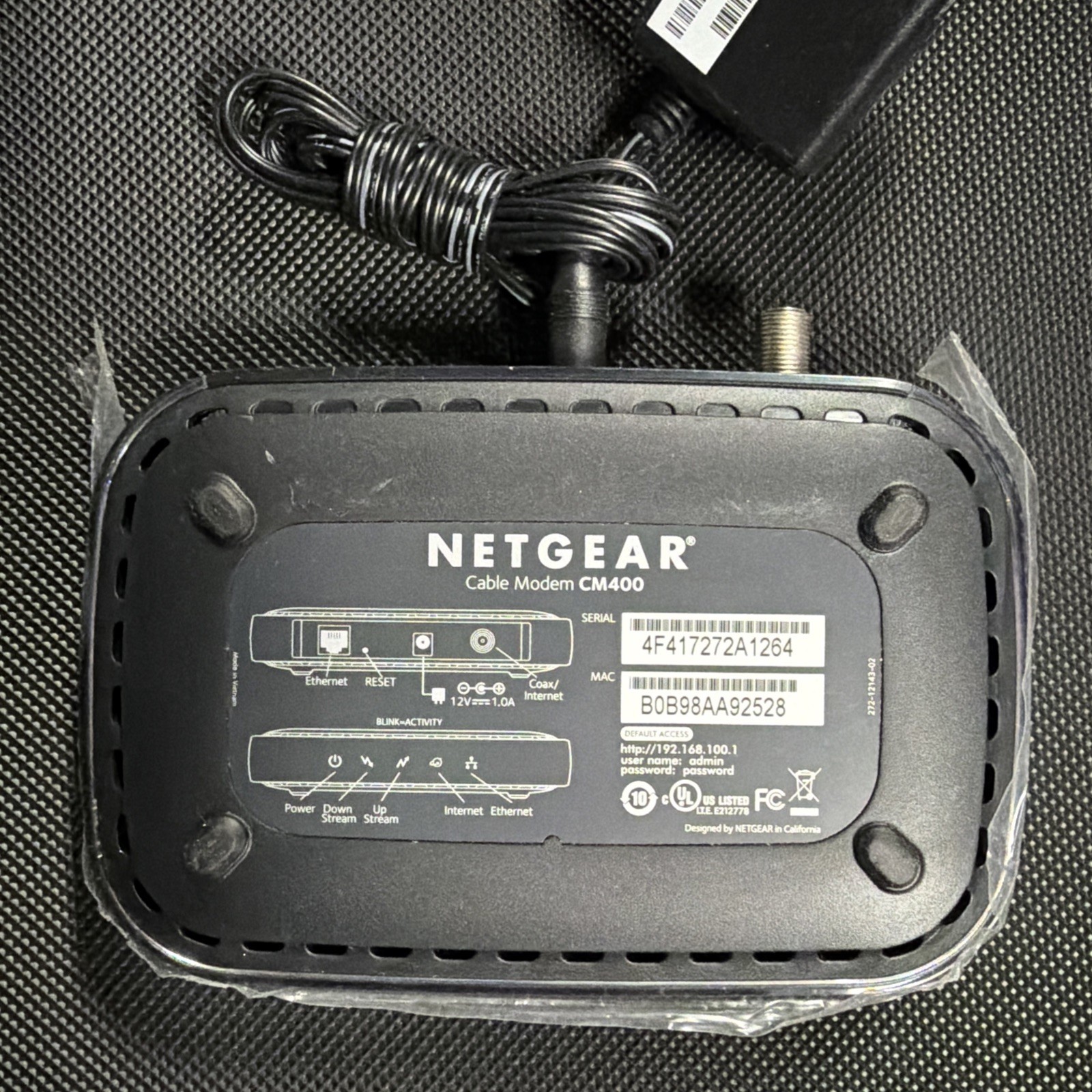 New Netgear CM400 High Speed Cable Modem