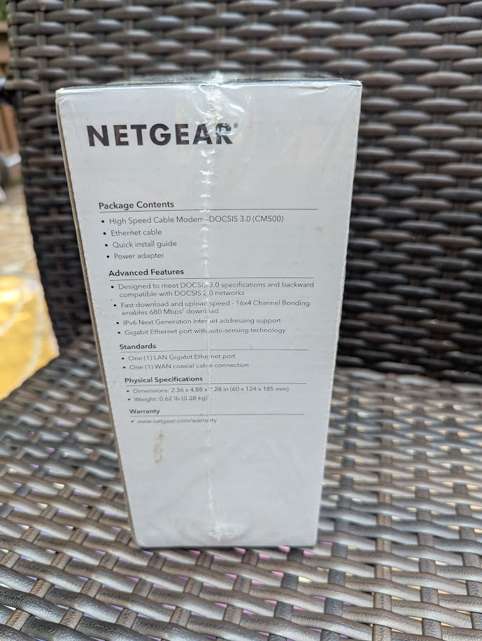 NETGEAR CM500 Hi Speed Cable Modem 680 Mbps. w/ DOCSIS 3.0 New And Sealed NIB