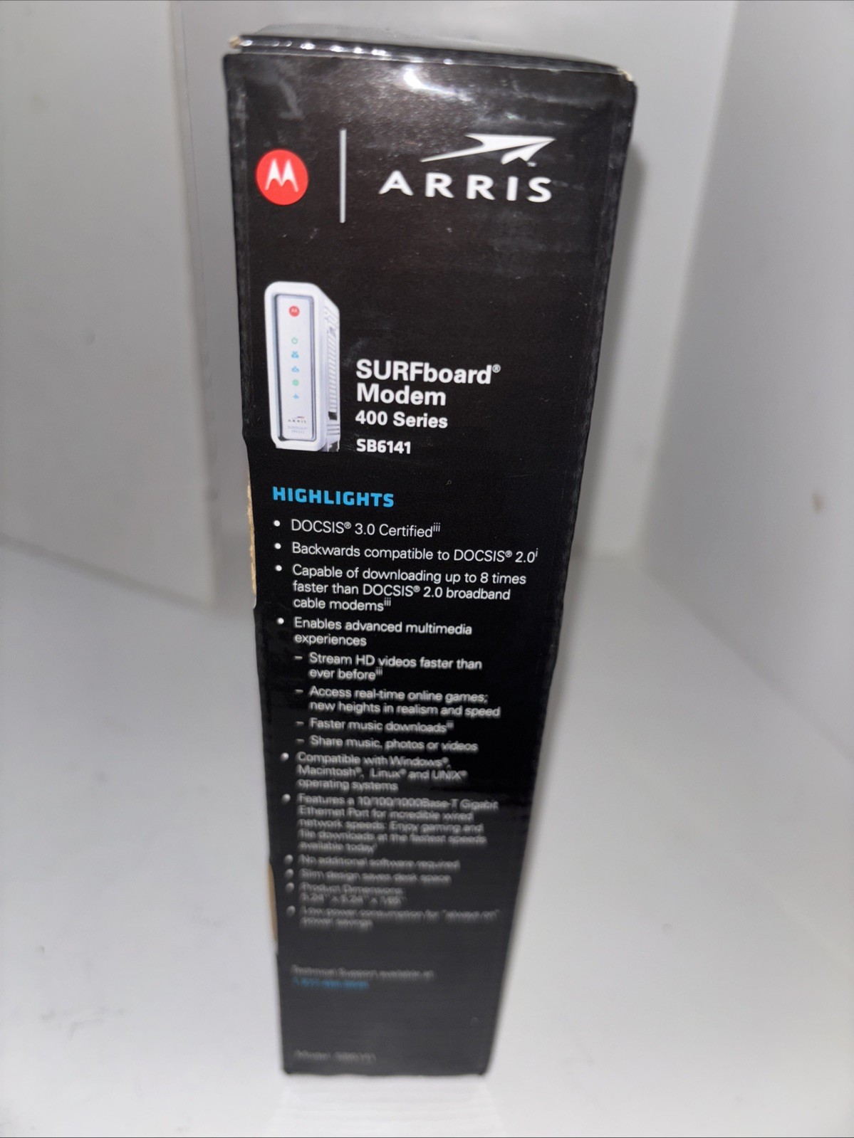 Motorola Arris SURFboard Modem 400 Series SB6141 343 Mbps DOCSIS 3.0 Ethernet
