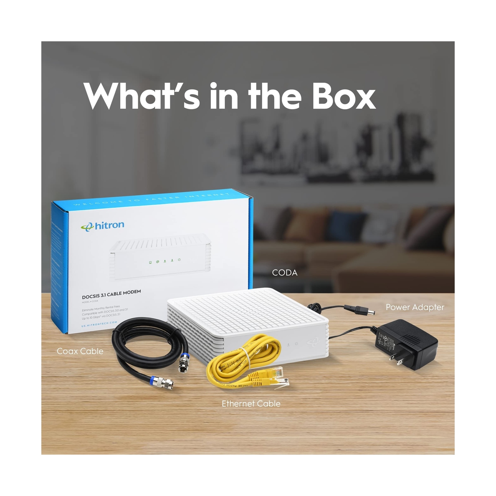 Hitron CODA DOCSIS 3.1 Modem | Pairs with Any WiFi Router or Mesh WiFi | Cert…