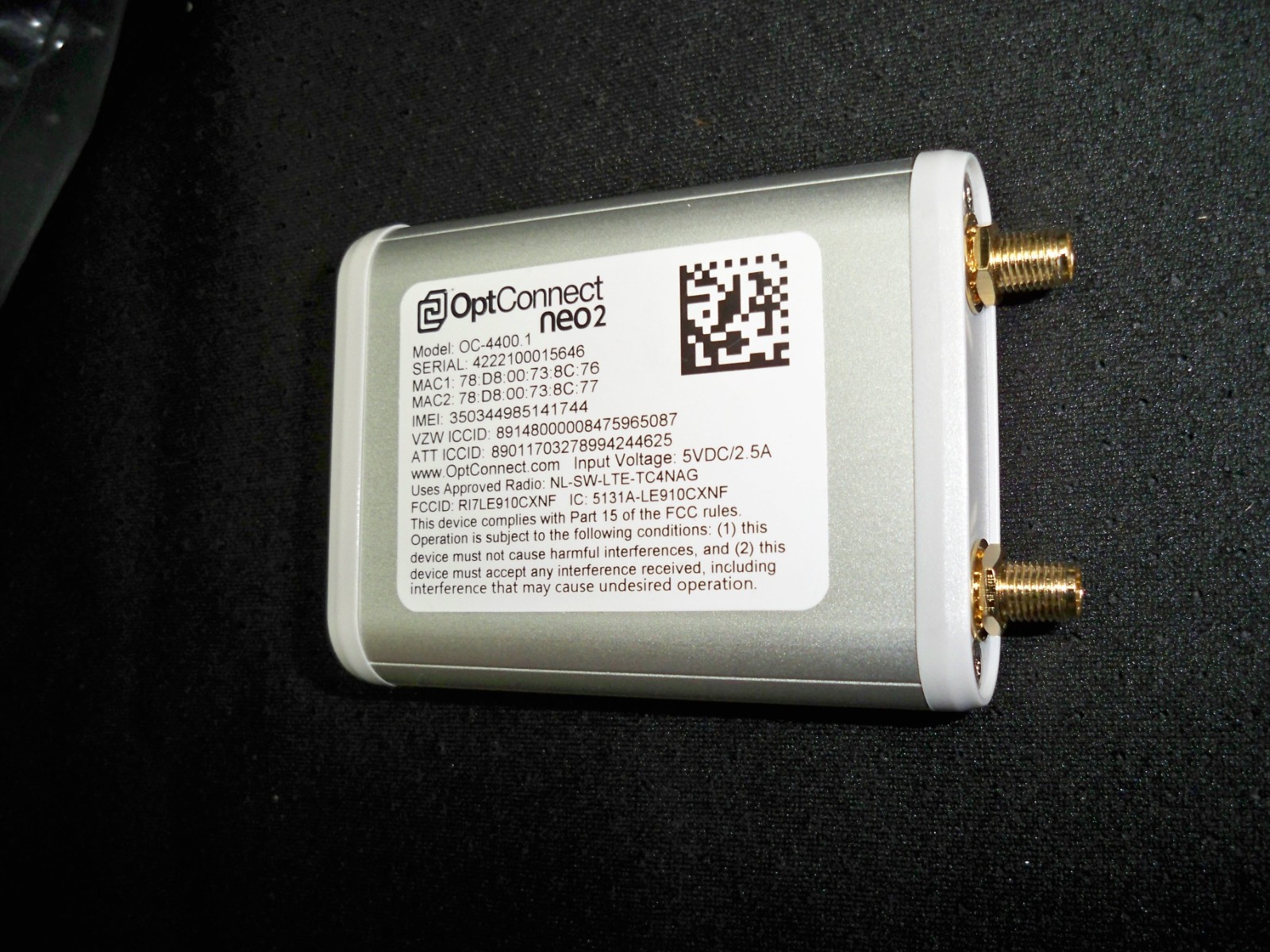 OPTCONNECT NEO 2 CELLULAR ROUTER MODEL OC-4400