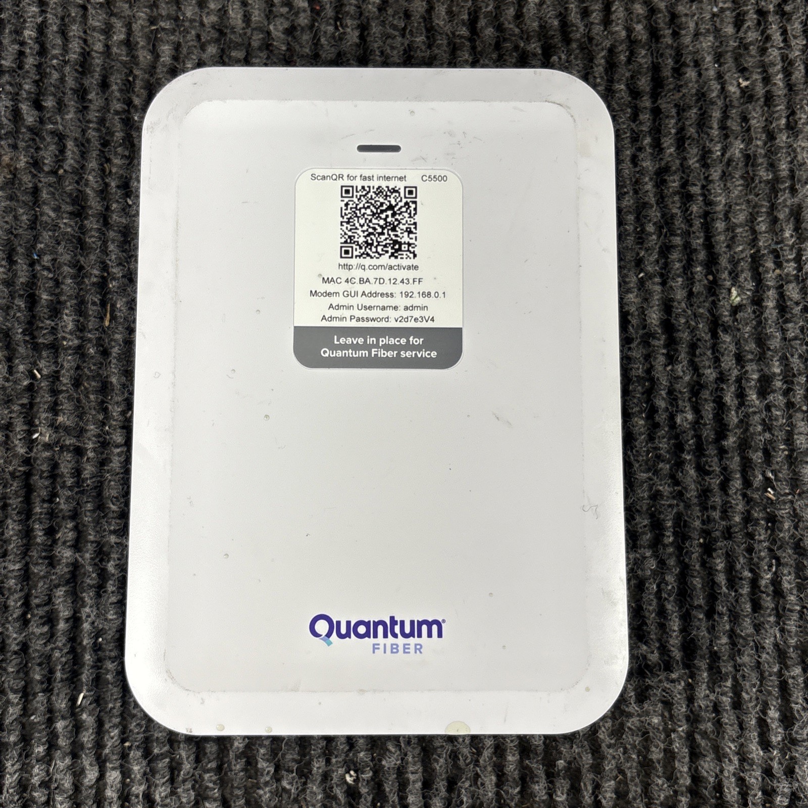 Quantum Fiber C5500XK High Performance Modem no Power Adapter