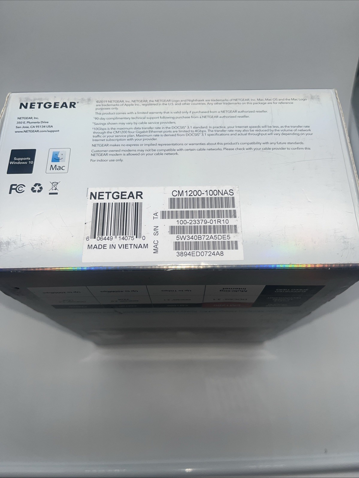 Netgear Nighthawk CM 1200 Multi-Gig Cable Speed Cable Modem DOCSIS 3.1 New