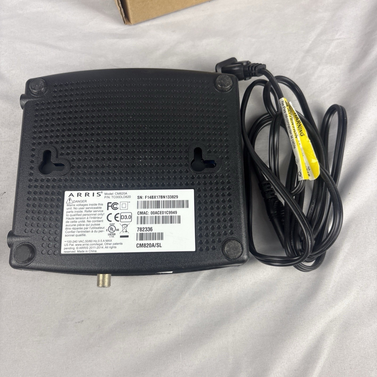 ARRIS CM3200A Gigabit Cable Modem DOCSIS 3.0 TC00DADCM32