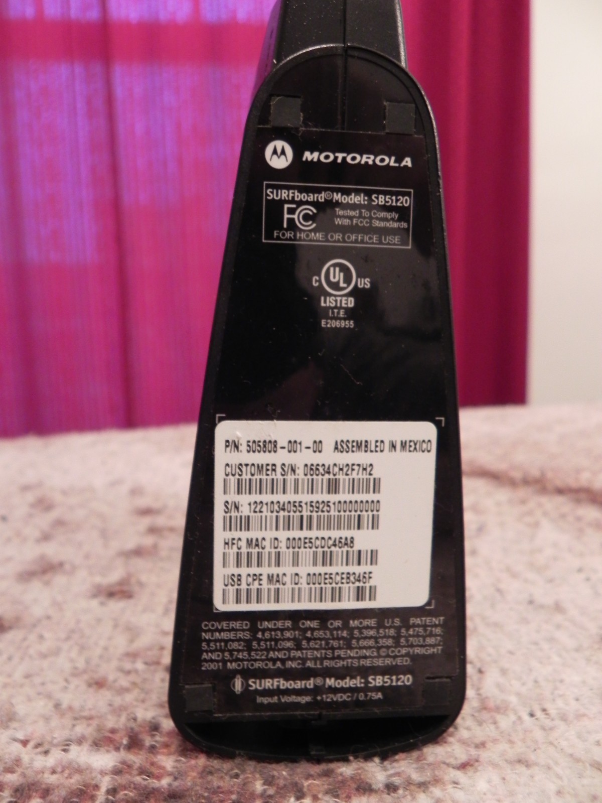 Motorola SURFboard SB5120 (505788-006-00) 38.91 Mbps, Complete Kit