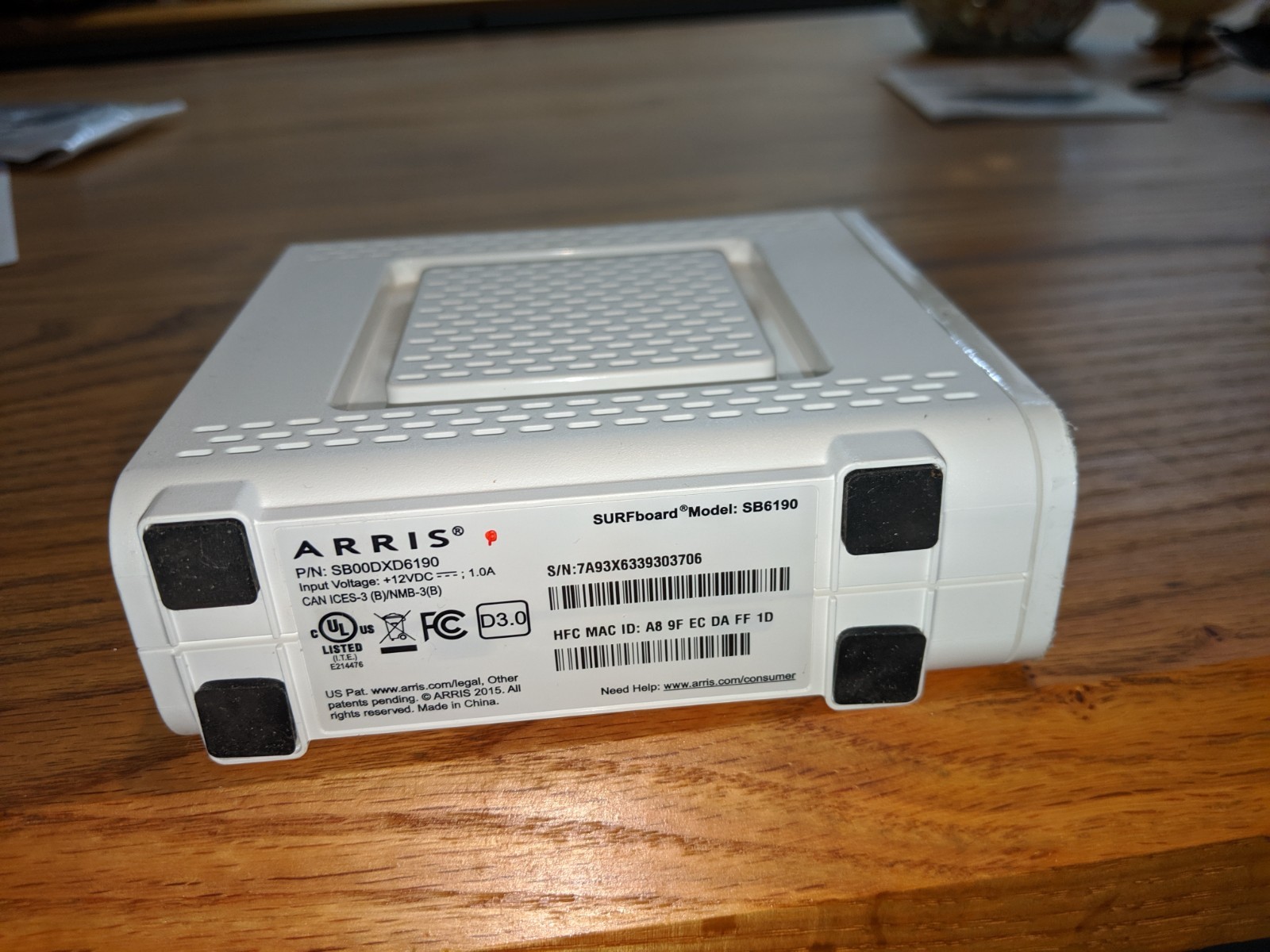 ARRIS SURFboard SB6190 DOCSIS 3.0 Cable Modem works