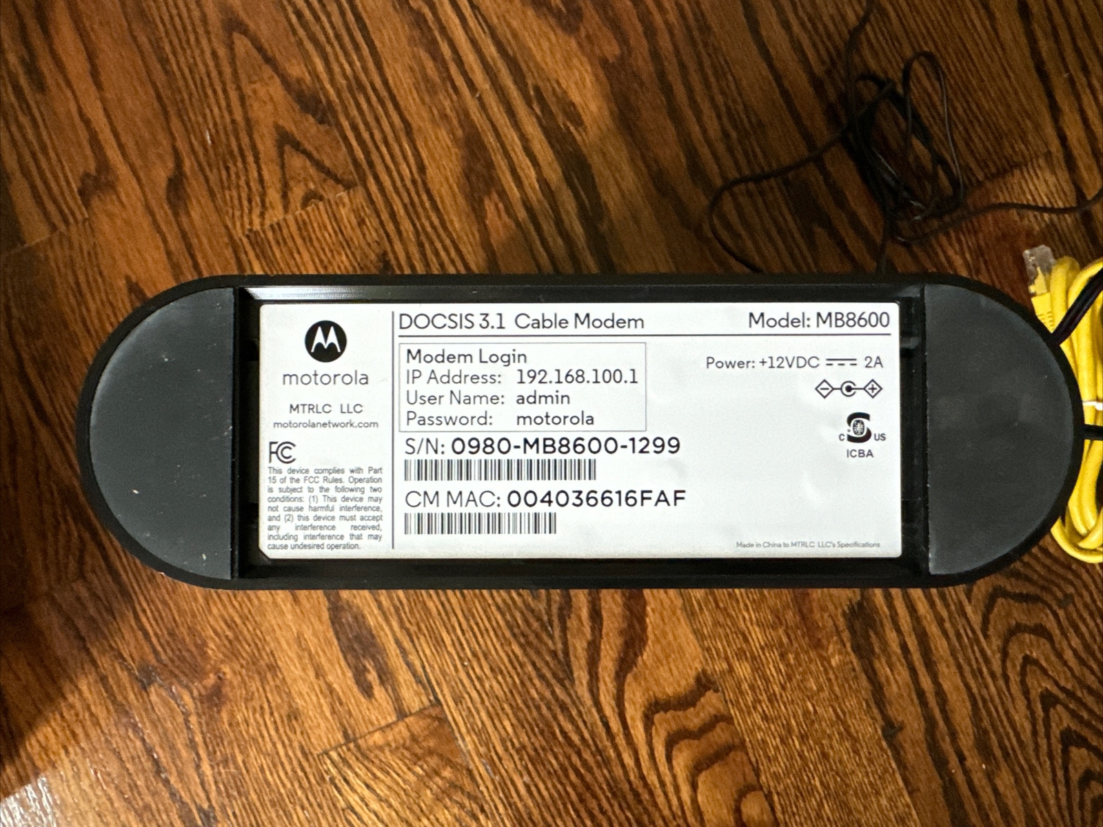 Motorola MB8600 DOCSIS 3.1 Cable Modem – Black – Certified for Comcast, Cox
