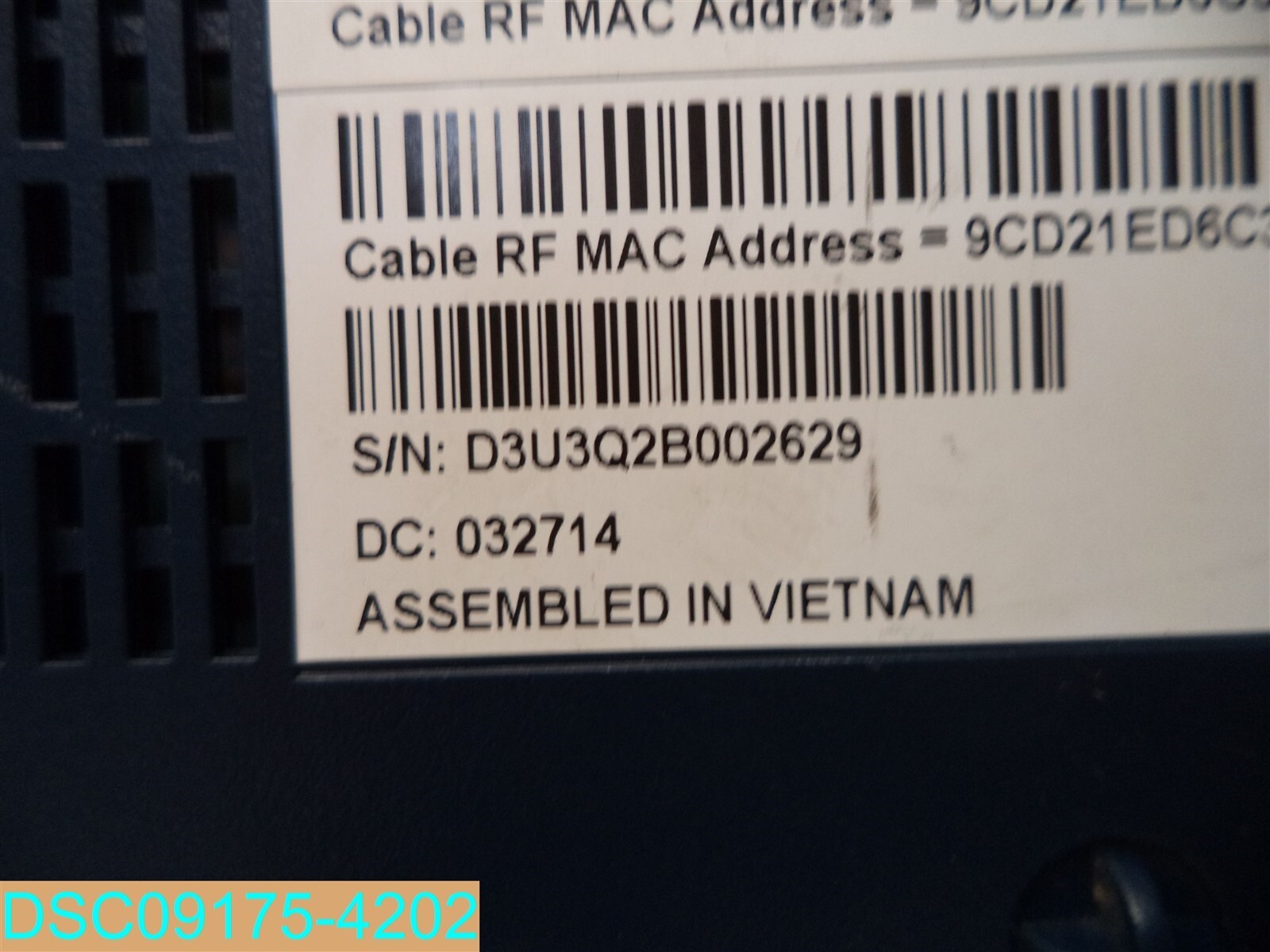Ubee DDM352.1 12V 1A Cable Modem