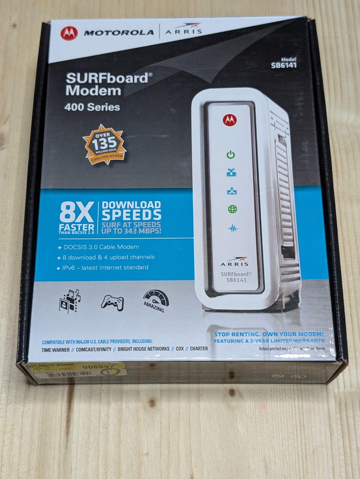 Motorola Arris SURFboard Modem Model SB6141, 400 Series, New Open Box