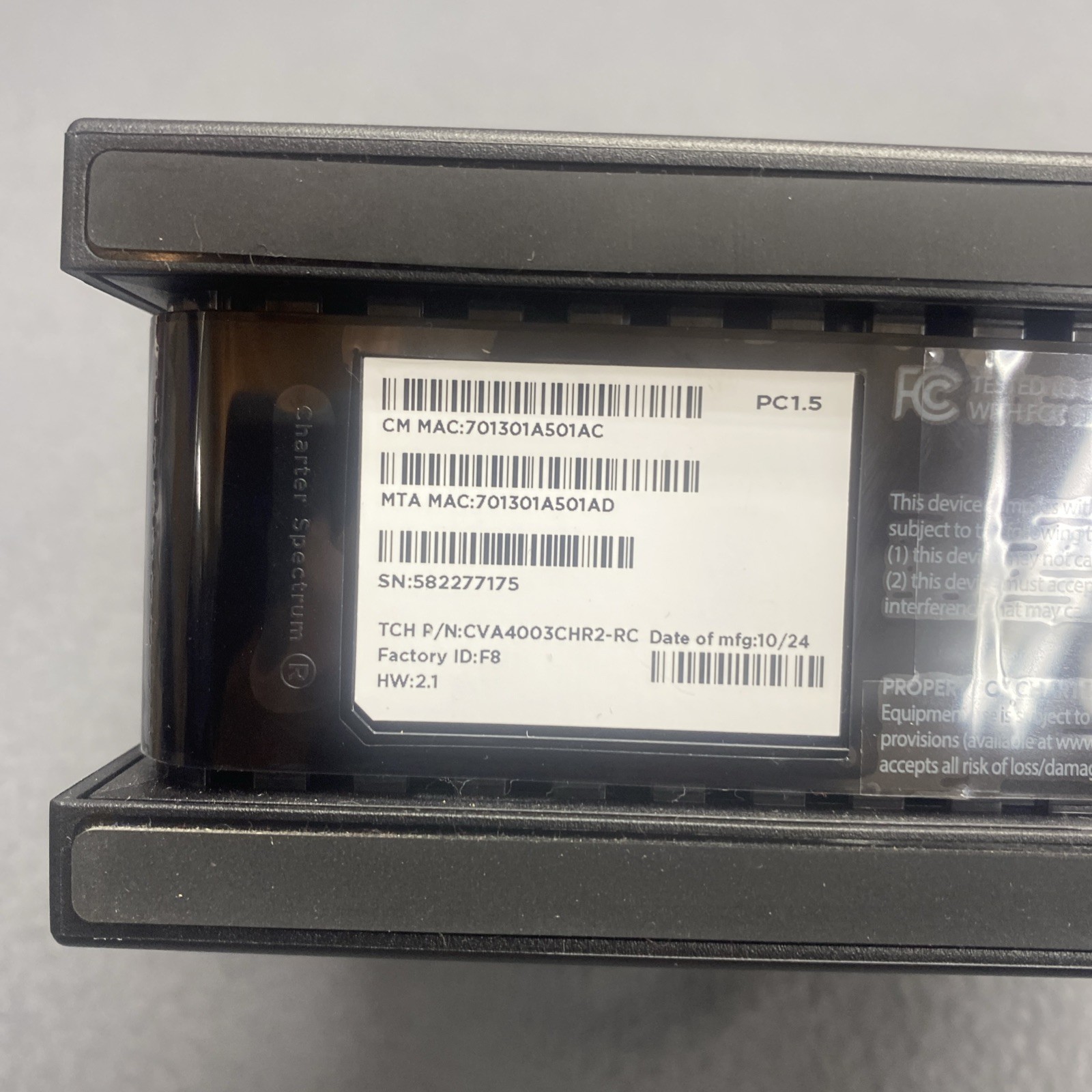NEW Spectrum Hitron ET2251 D3.1 2.5G eMTA PC15 Advanced Voice Modem