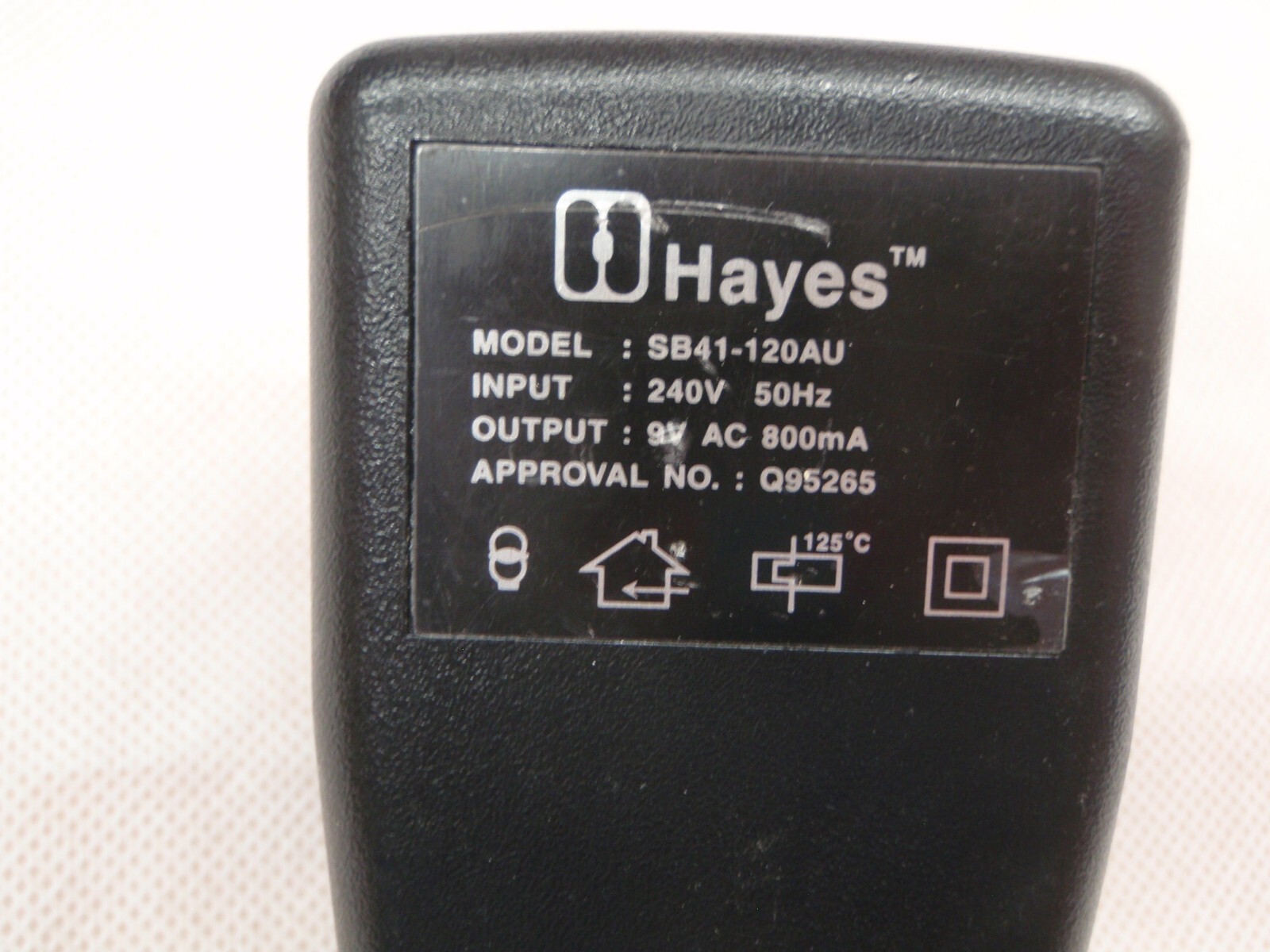 HAYES SB41-120AU 9V AC 800MA POWER ADAPTER for SMARTMODEM OPTIMA 288 MODEM AU