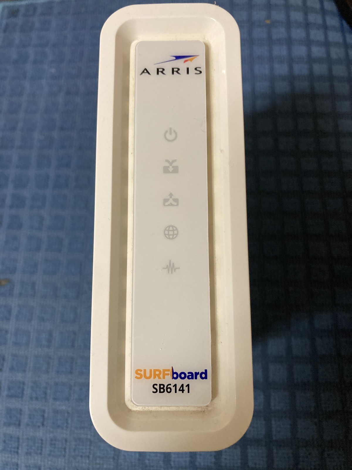 ARRIS SB6141 DOCSIS 3.1 Ethernet Cable Modem Router – Used (tested working)