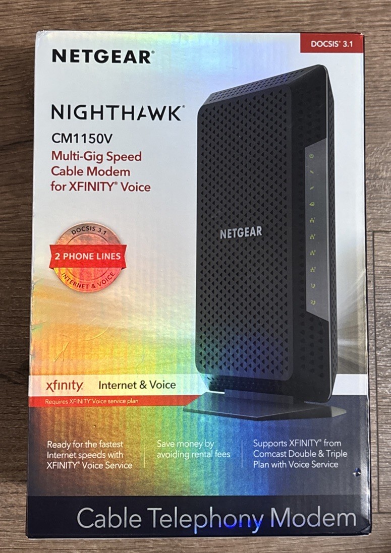 NETGEAR CM1150V Nighthawk Multi-Gig Speed Cable Modem for XFINITY Voice