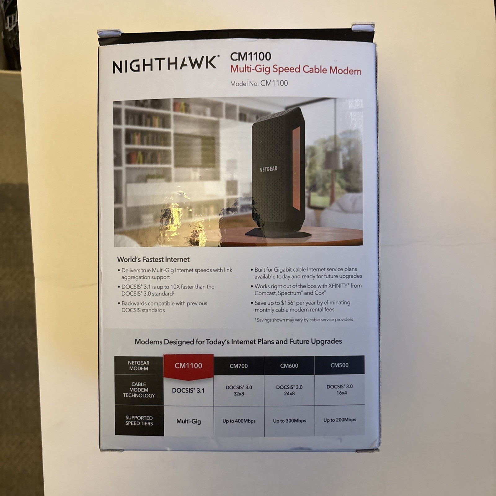 Netgear Nighthawk CM1100 Multi-Gig Speed Cable Modem DOCSIS 3.1