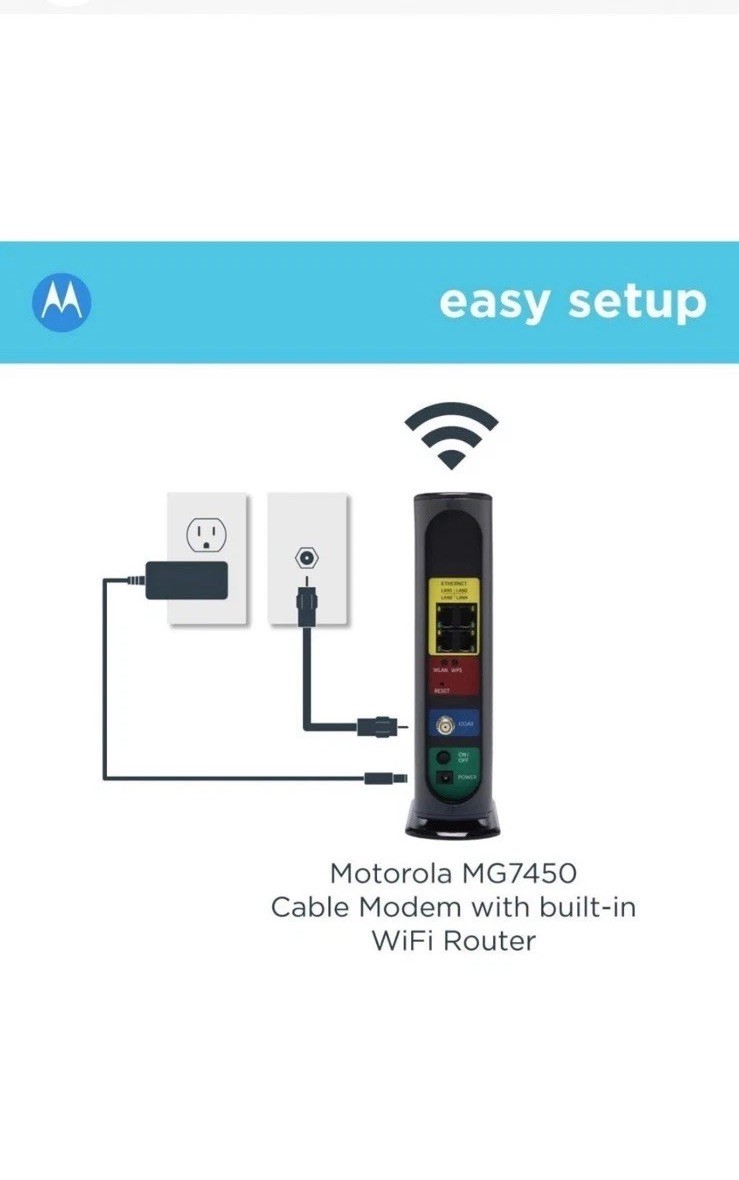 MOTOROLA MG7540 16×4 Cable Modem Plus AC1600 (Refurbished)