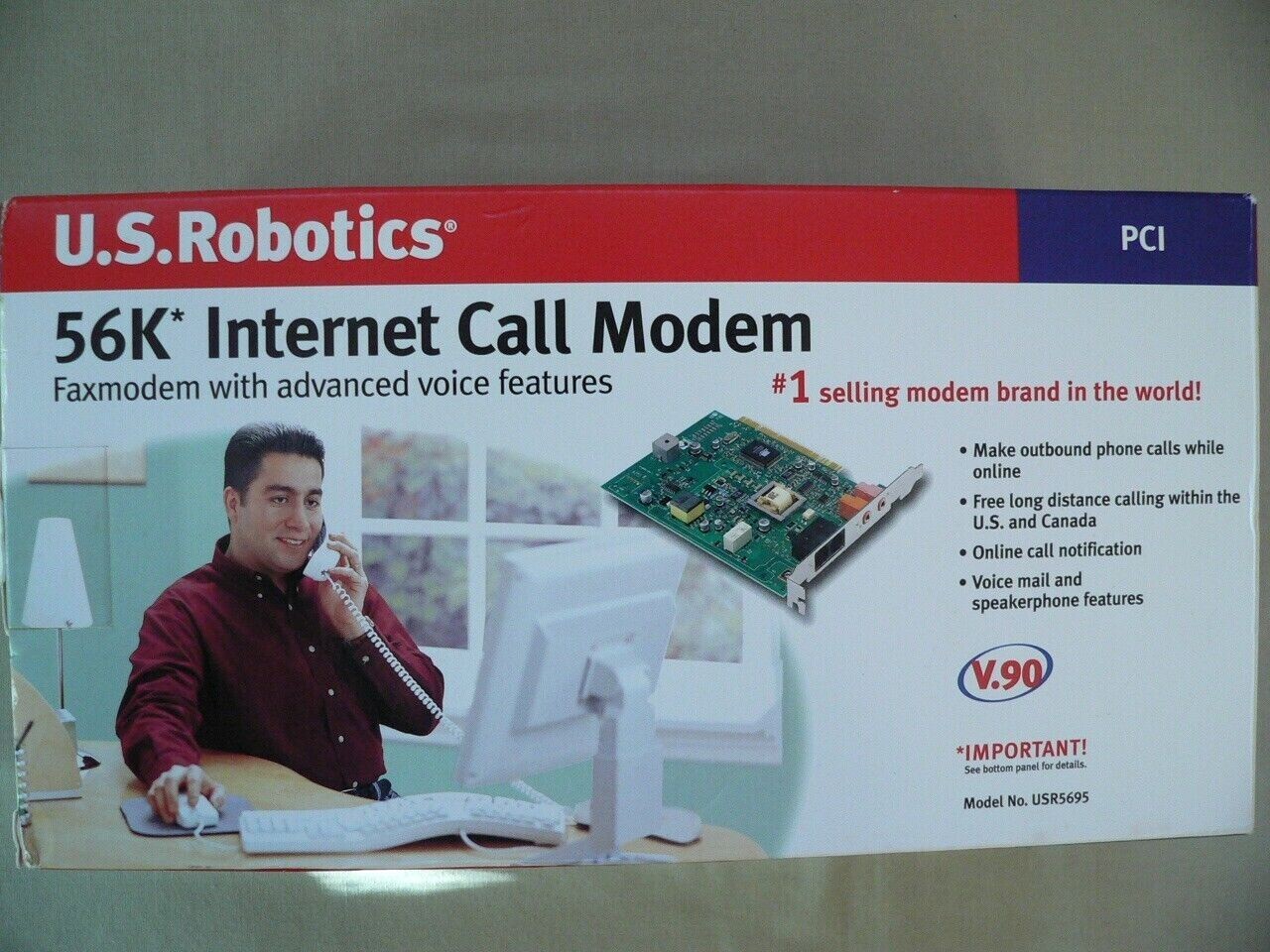 US ROBOTICS 56K INTERNET CALL MODEM V.90 USR5695 PCI New Sealed Box