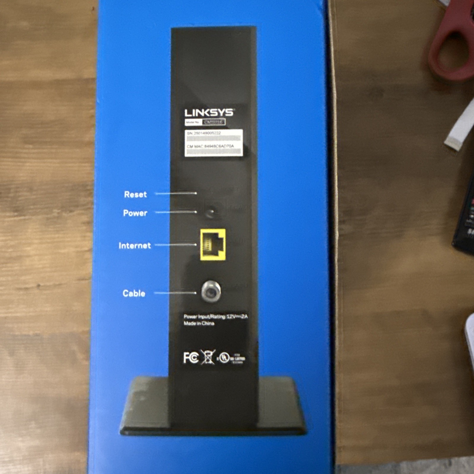 Linksys Cable Modem Model# CM3016 Untested Original Box And Power Supply