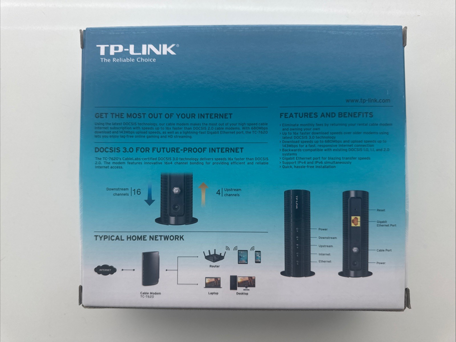 TP-LINK TC-7620 680Mbps Cable Modem DOCSIS 3.0