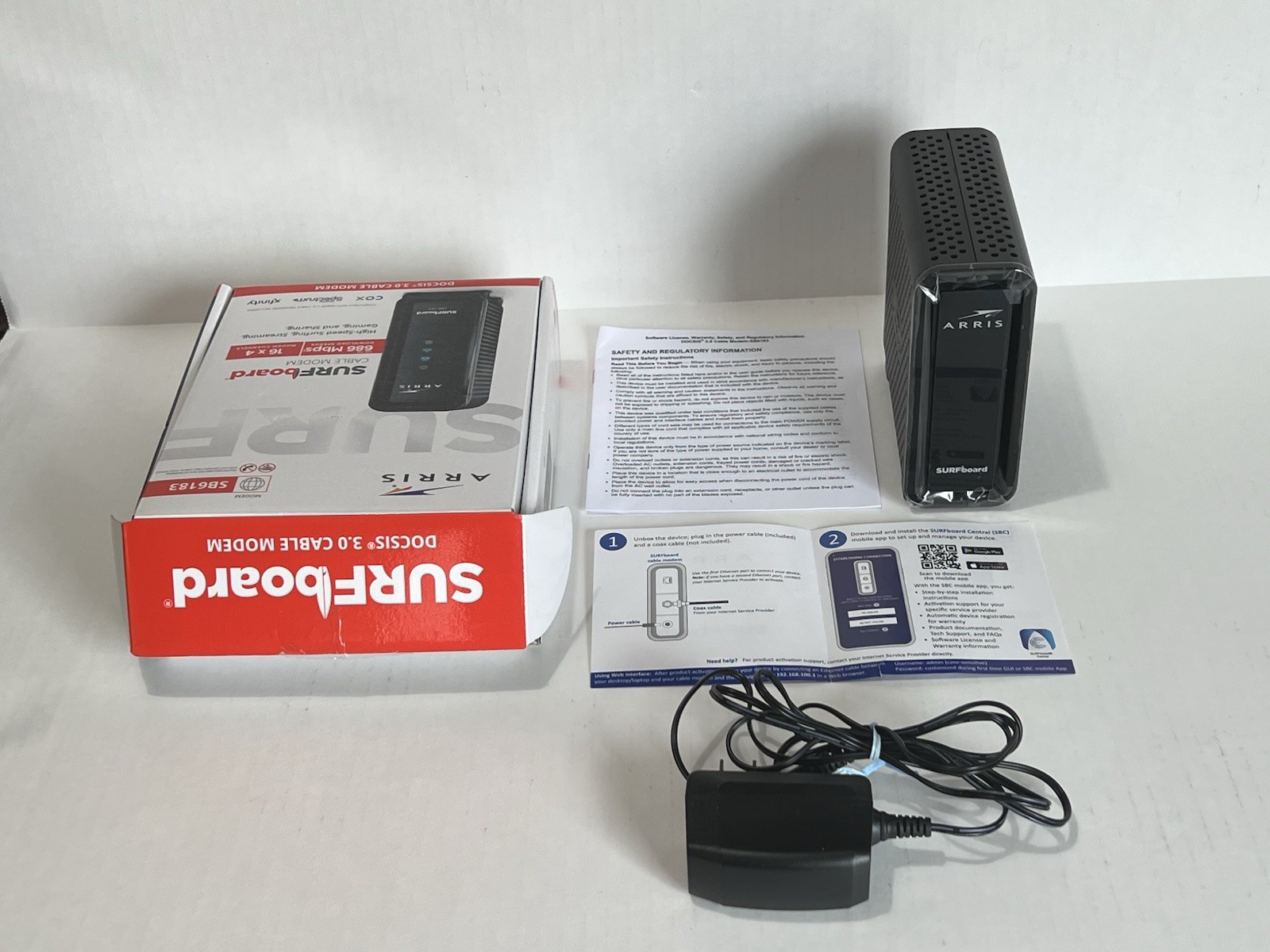 ARRIS Surfboard SB6183 DOCSIS 3.0 Cable Modem, 686 Mbps Max Fast Shipping