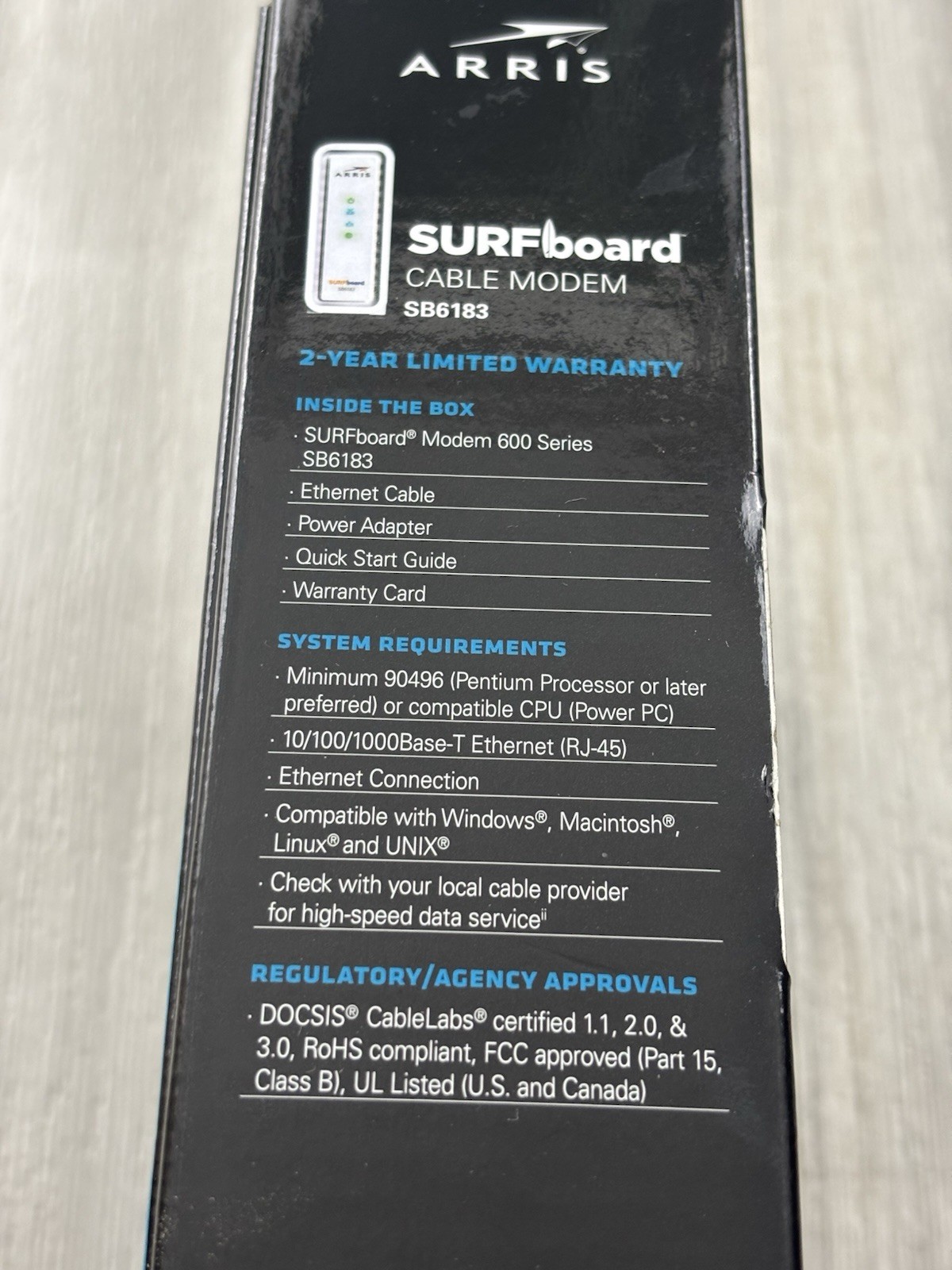 ARRIS SURFboard SB6183 DOCSIS 3.0 Cable Modem 16×4 High Speed