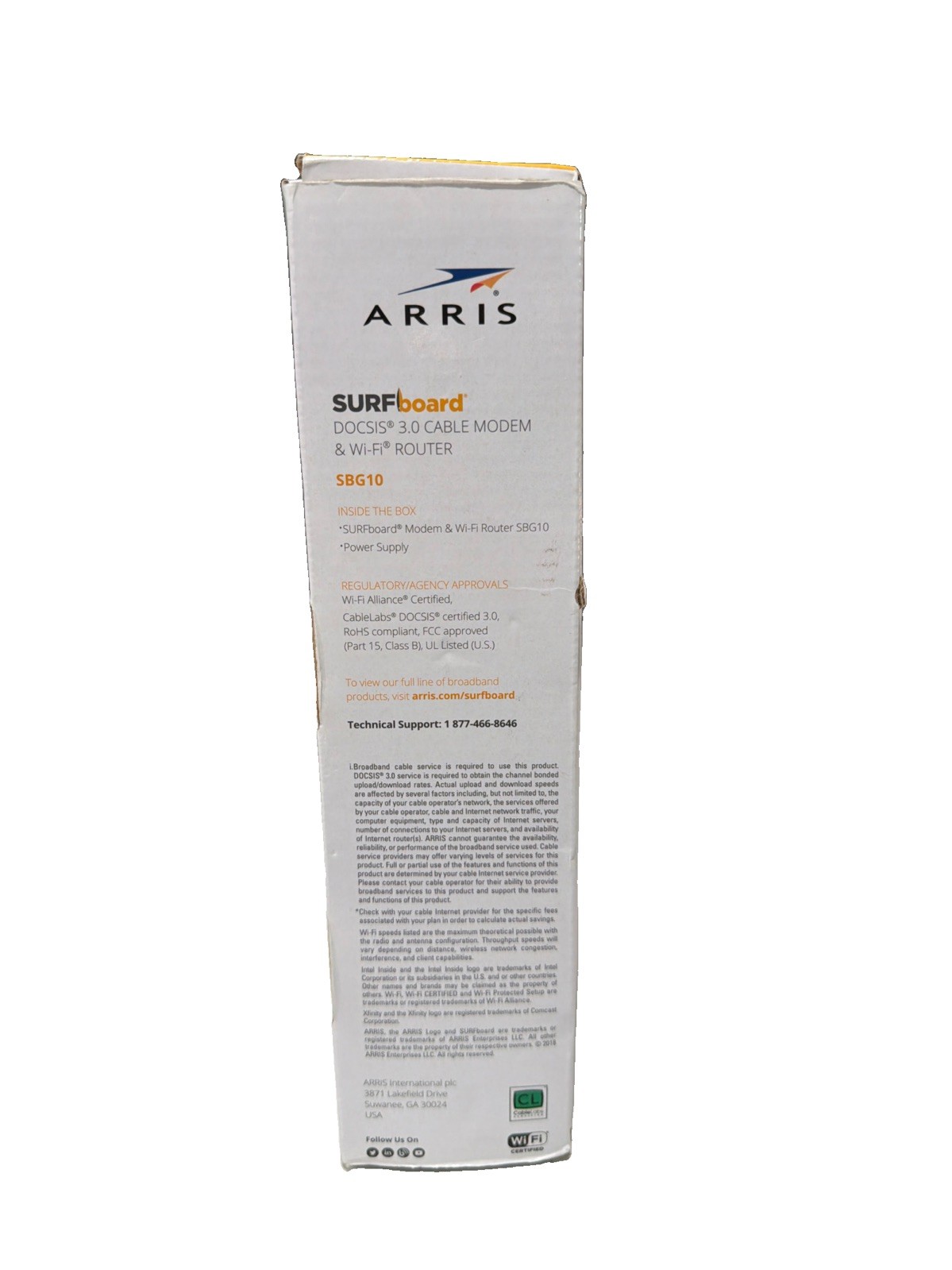 ARRIS SURFboard SBG10 DOCSIS 3.0 16×4 Gigabit Cable Modem & AC1600 Wi-Fi Router