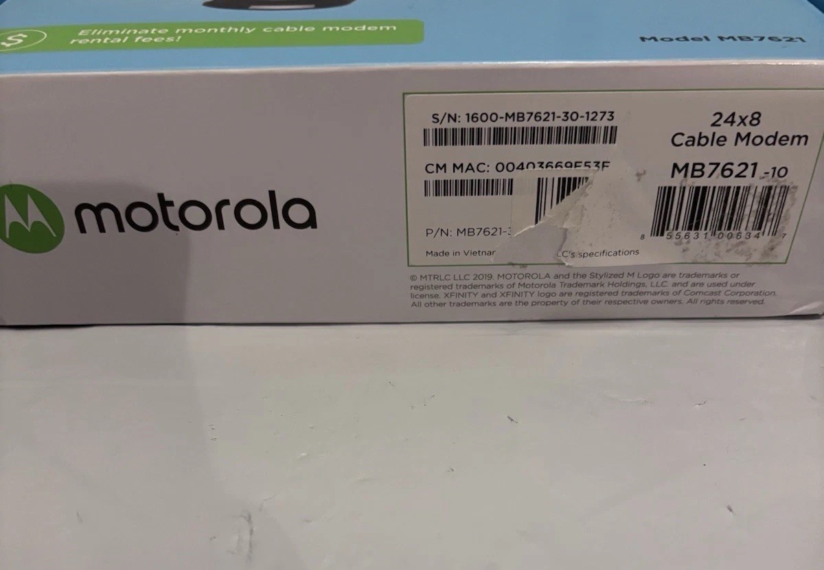 Motorola MB7621 Cable Modem