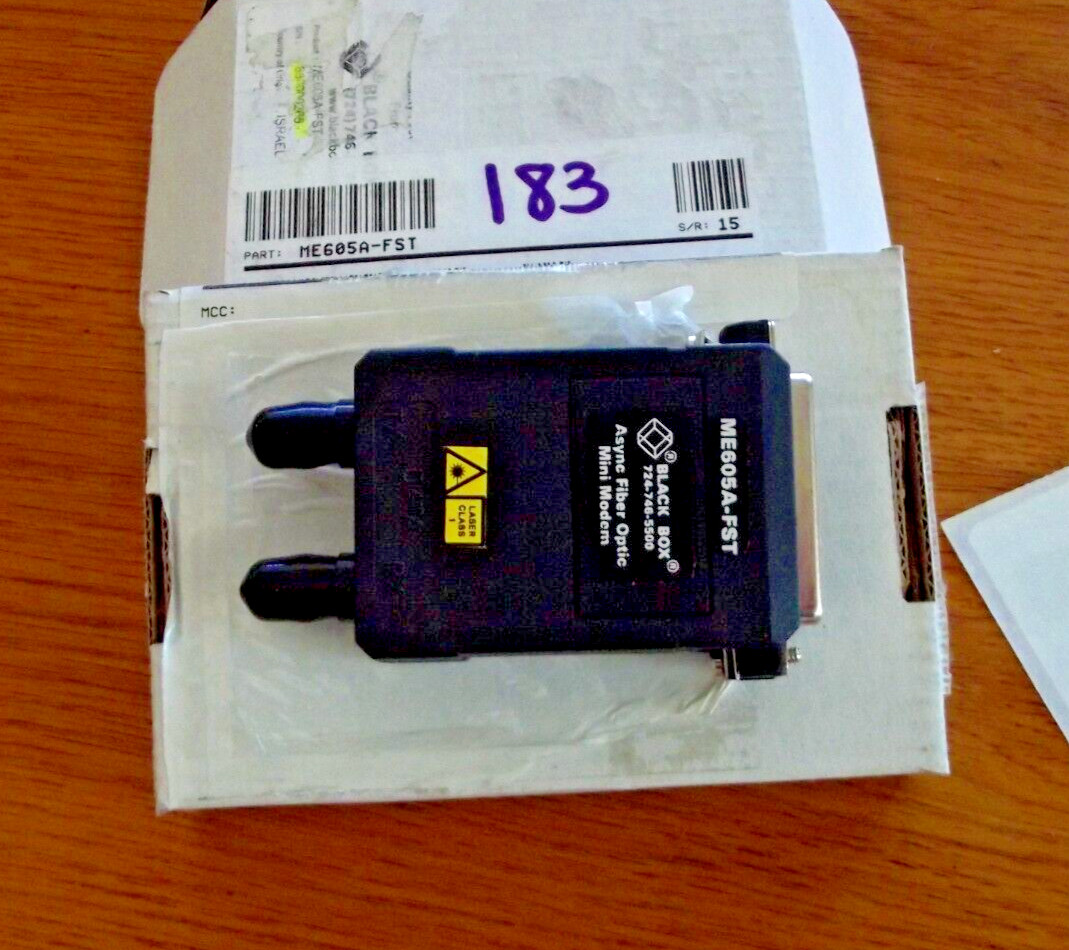 Black Box ME605A-FST Async Fiber Optic Modem, nsn 6030-01-484-0476