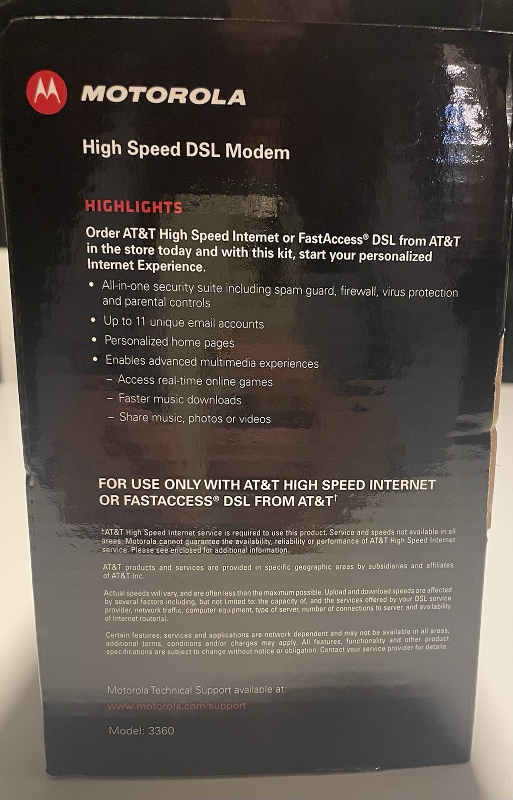 Motorola 3360 Modem – For Use With AT&T DSL High Speed Internet & FASTACCESS DSL