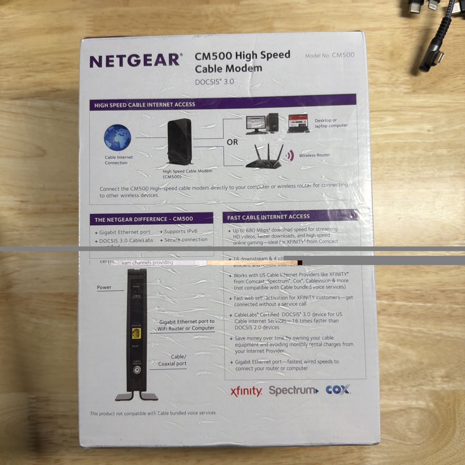 NETGEAR CM500 High Speed Cable Modem DOCSIS 3.0 Up to 680 Mbps Brand New Sealed